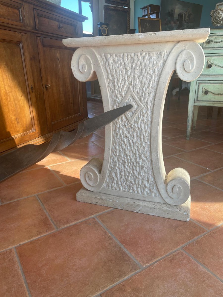 Base In Travertine And Iron Of 800-photo-7