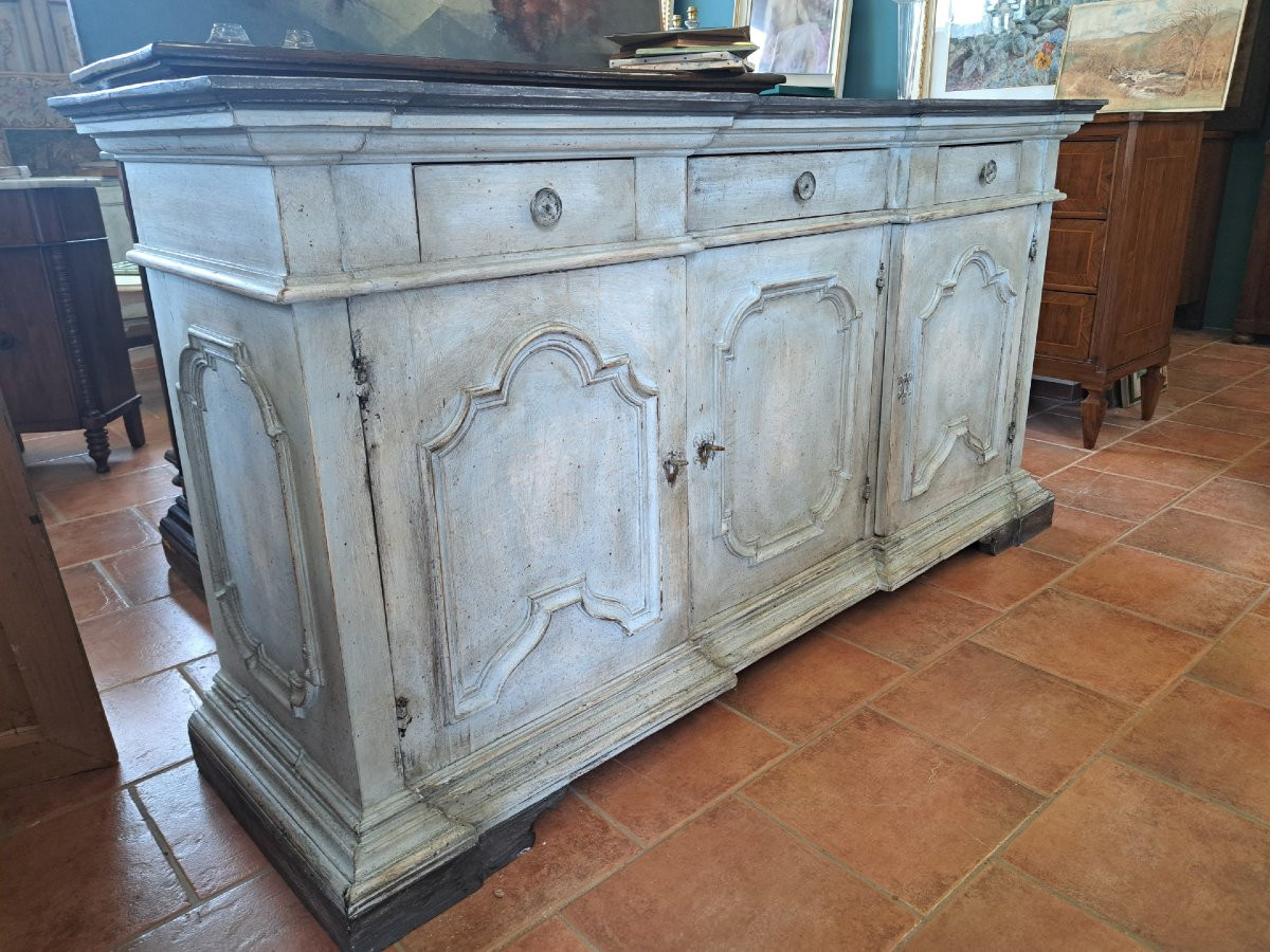 Buffet à 3 portes peintes du XIXe siècle-photo-2
