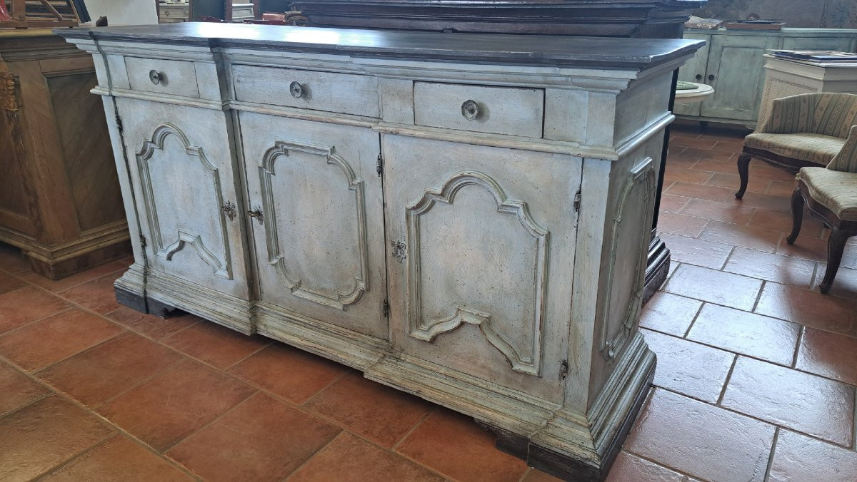 Buffet à 3 portes peintes du XIXe siècle-photo-3