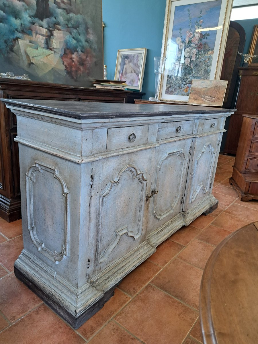Buffet à 3 portes peintes du XIXe siècle-photo-2