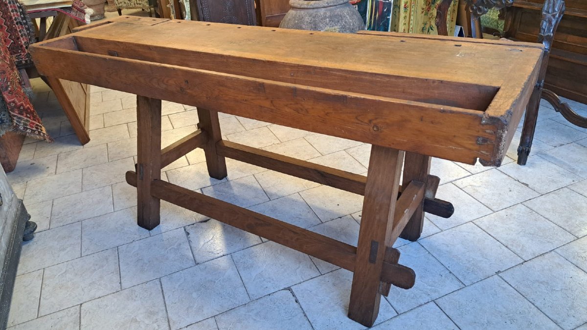 Nineteenth Century Carpenter's Table With Triple Vice-photo-3