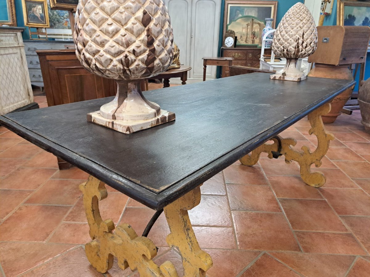 Grande table en lyre laquée-photo-4