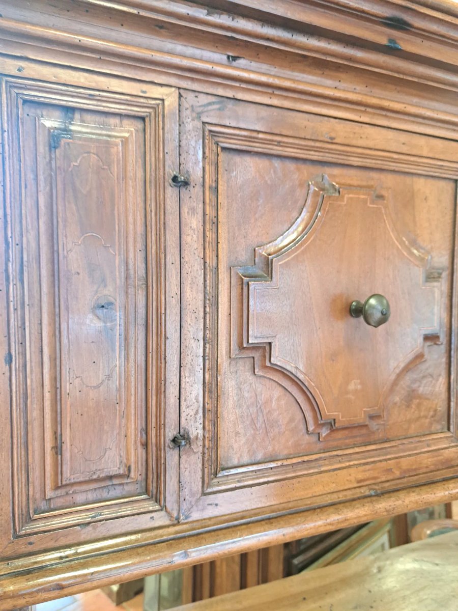 Pair Of 17th Century Threaded Walnut Sacristy Sideboards-photo-2