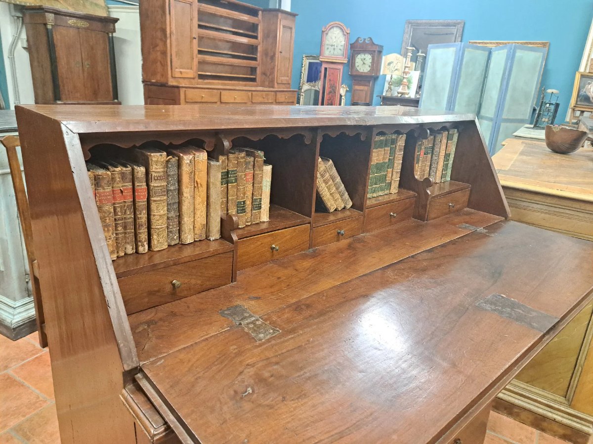 Directoire Walnut Desk, Second Half Of The 18th Century-photo-2
