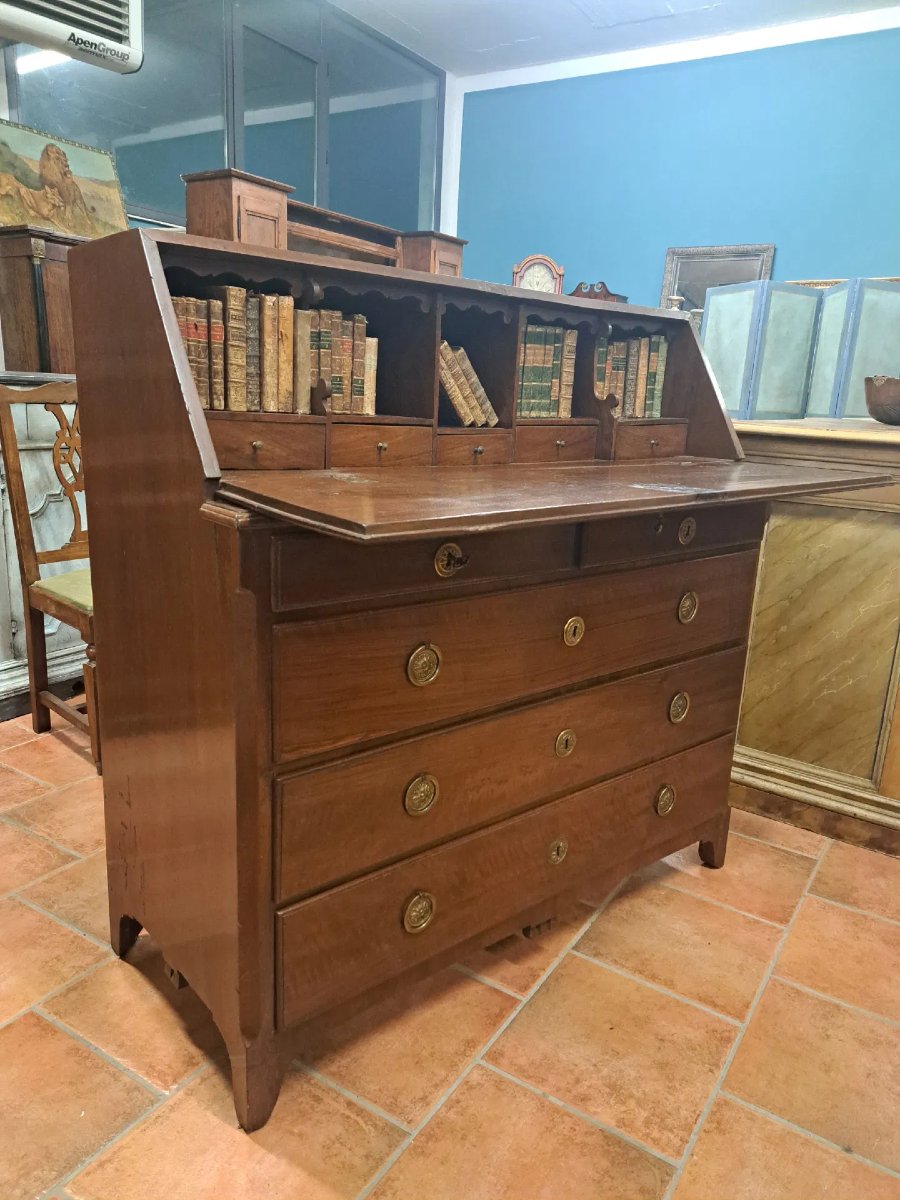 Directoire Walnut Desk, Second Half Of The 18th Century-photo-3