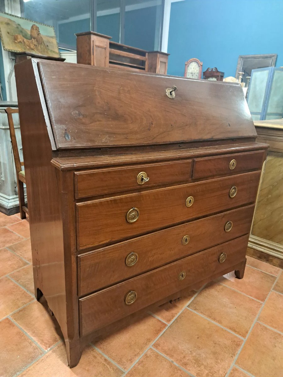 Directoire Walnut Desk, Second Half Of The 18th Century-photo-4