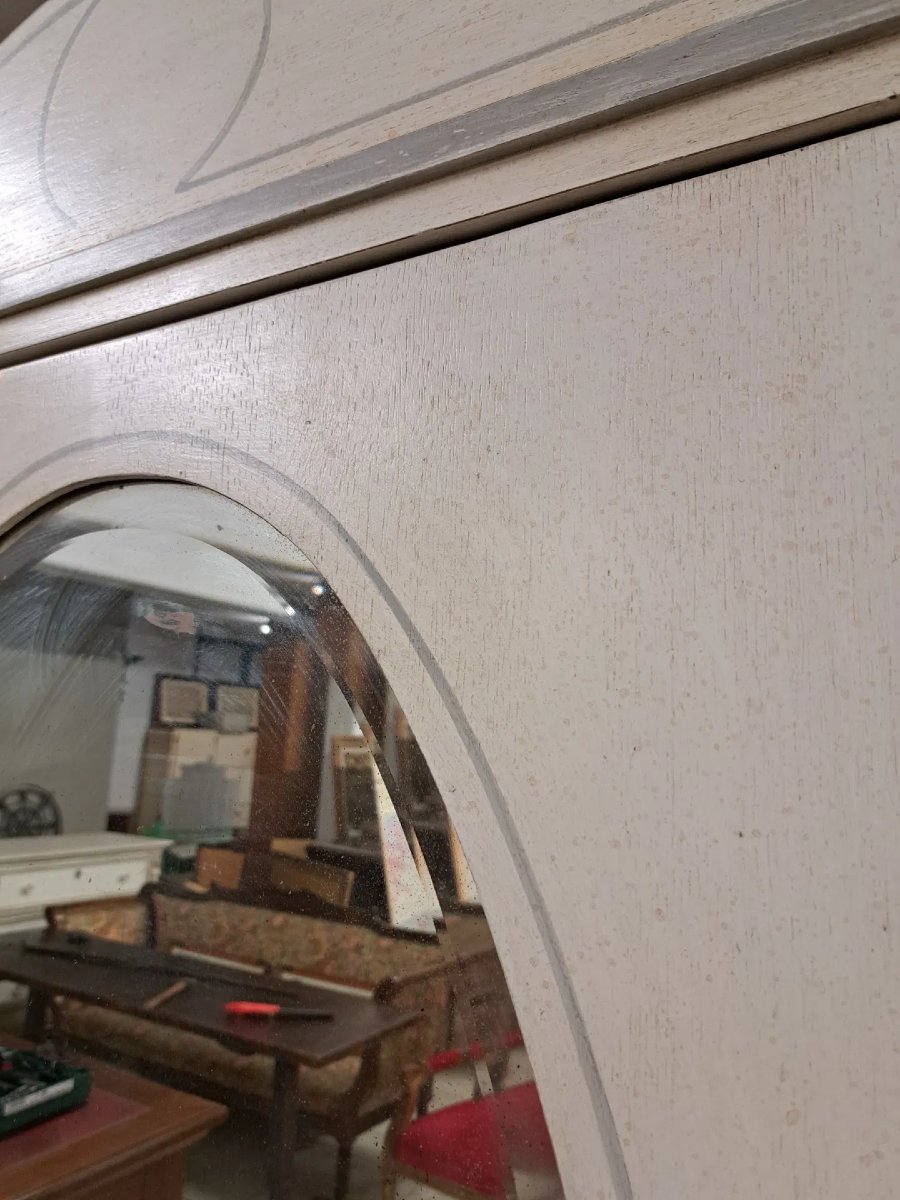 Armoire peinte avec miroir ovale-photo-4
