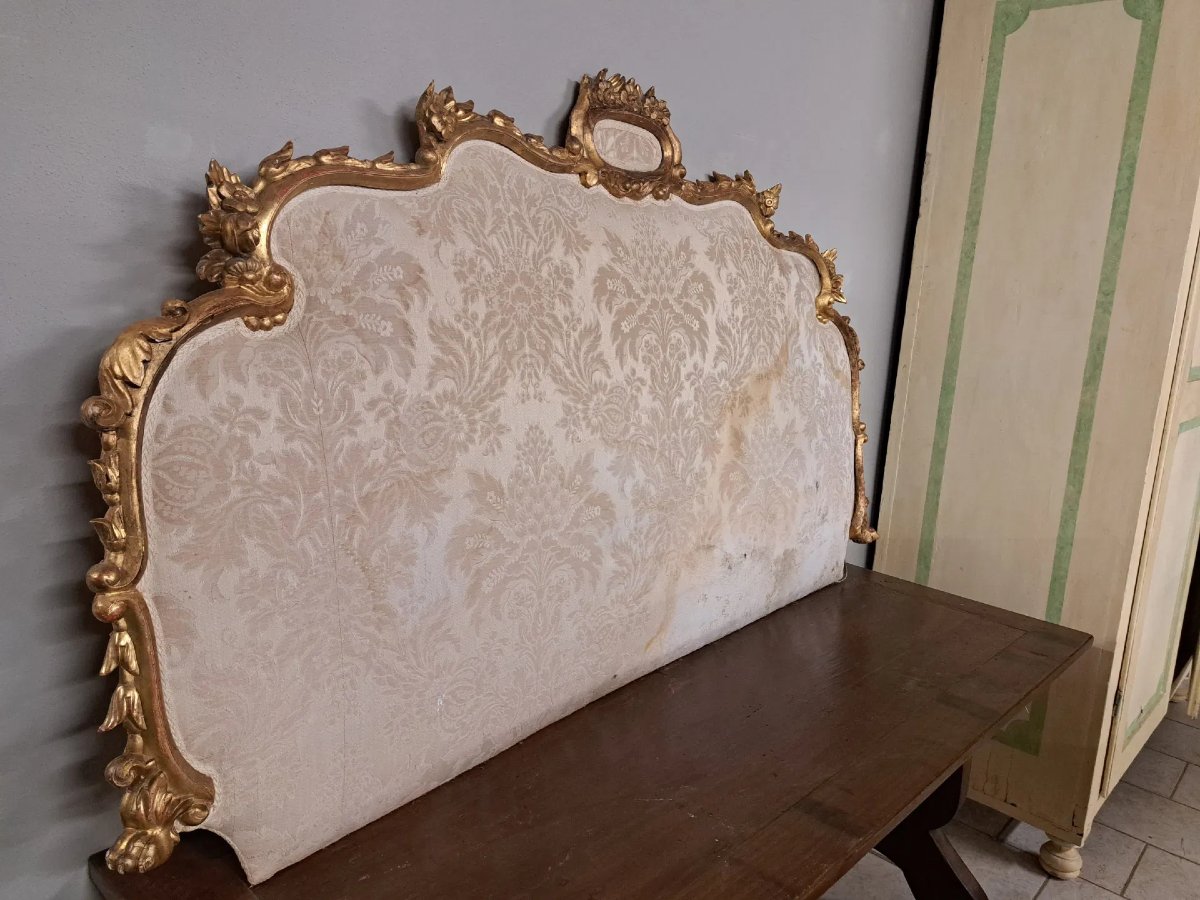 Tête de lit dorée et rembourrée-photo-2