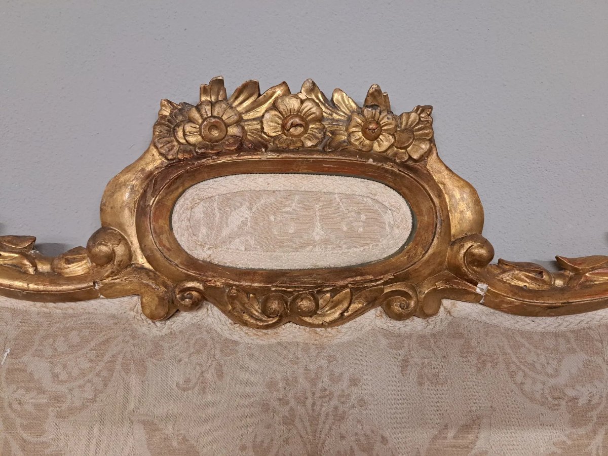 Tête de lit dorée et rembourrée-photo-4