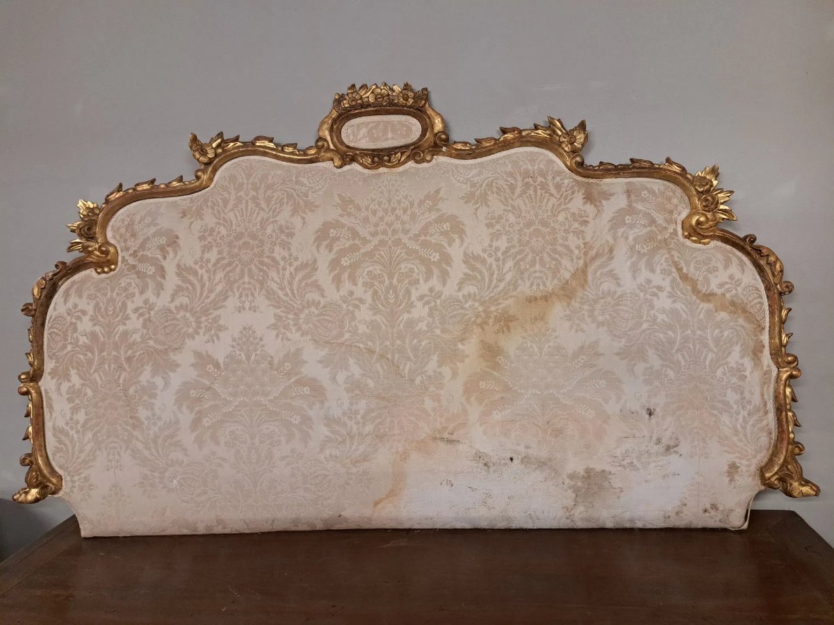 Tête de lit dorée et rembourrée-photo-5