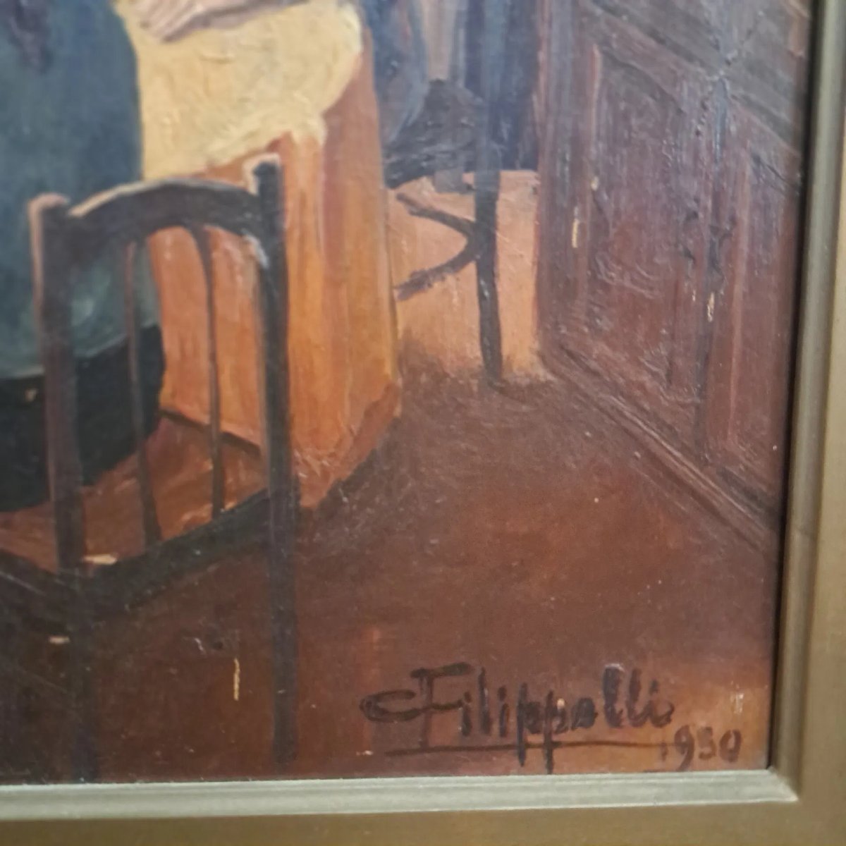 Cafiero Filippelli, Oil On Masonite, 1950-photo-3