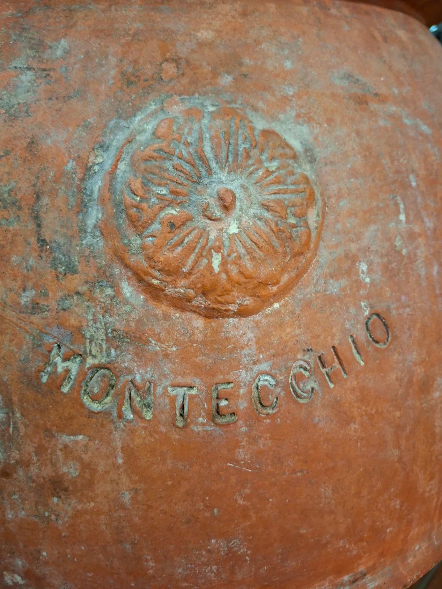 Couple d’orces en terre cuite du XIXe siècle, manufacture Montecchio, Toscane-photo-6