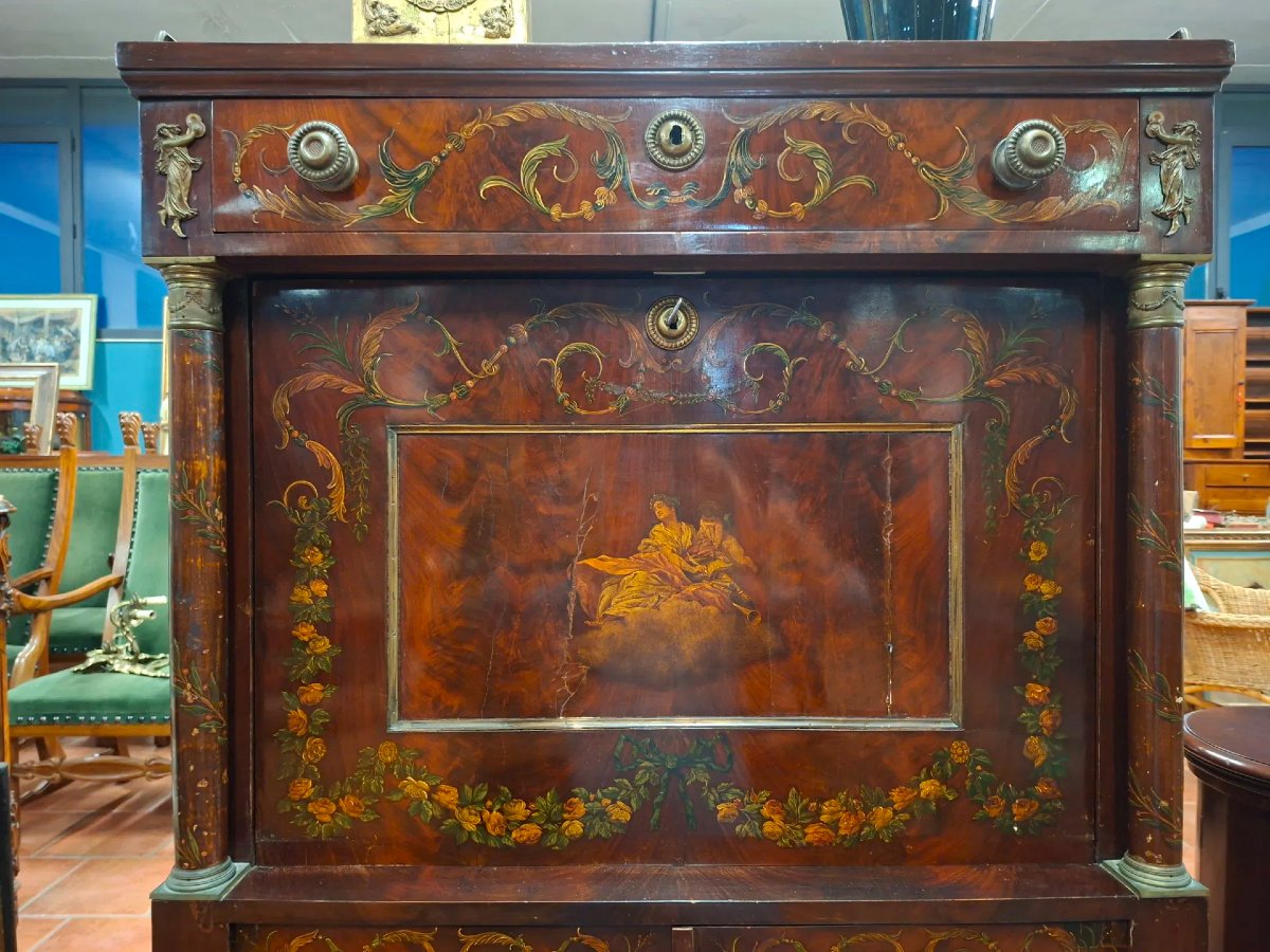 Painted Neoclassical Secretaire-photo-3