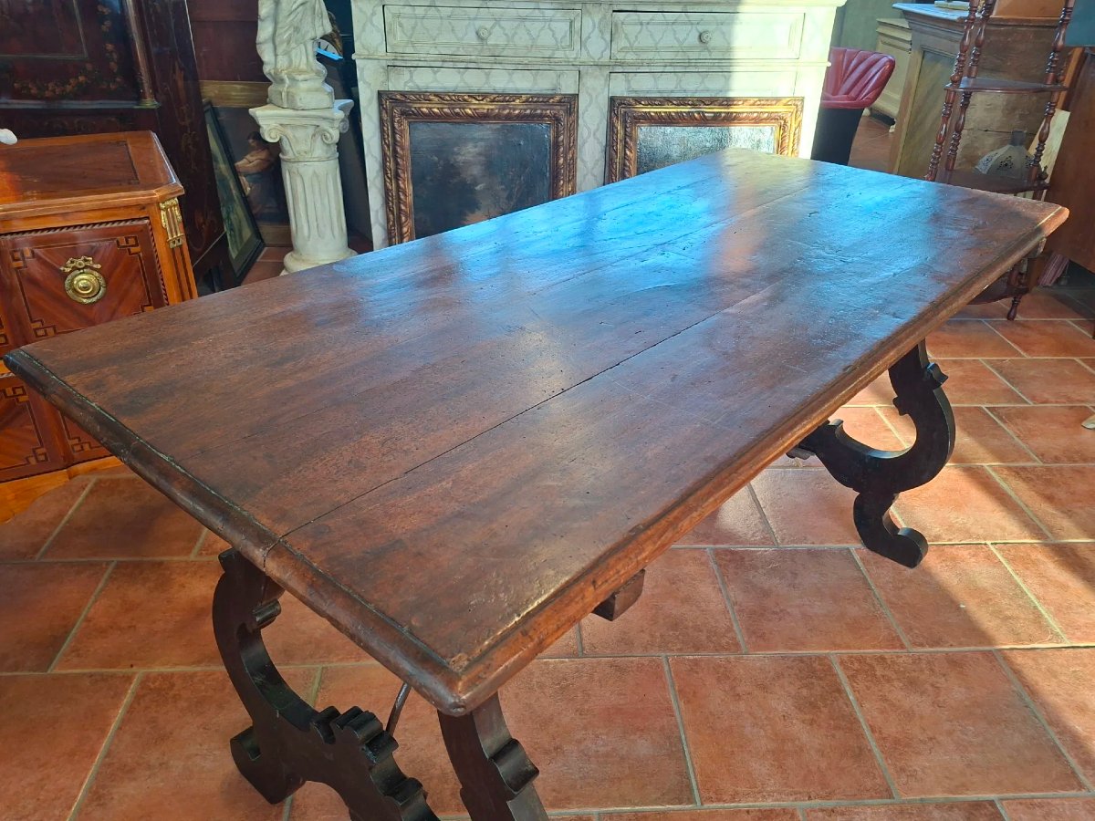 Walnut Lyre Table-photo-2