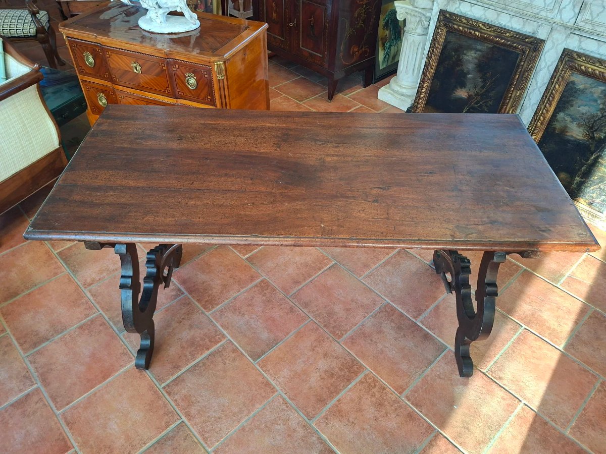 Walnut Lyre Table-photo-3