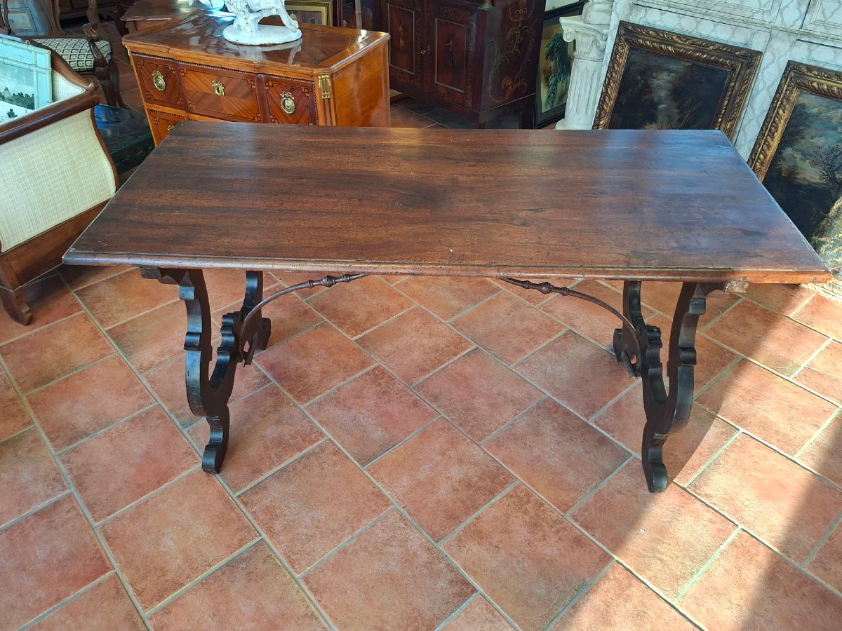 Walnut Lyre Table-photo-1