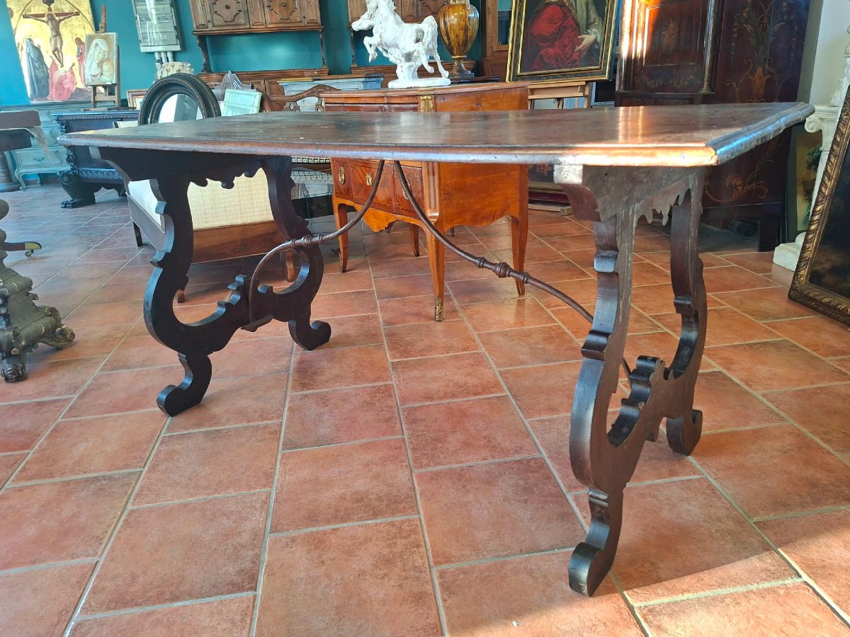 Walnut Lyre Table-photo-4