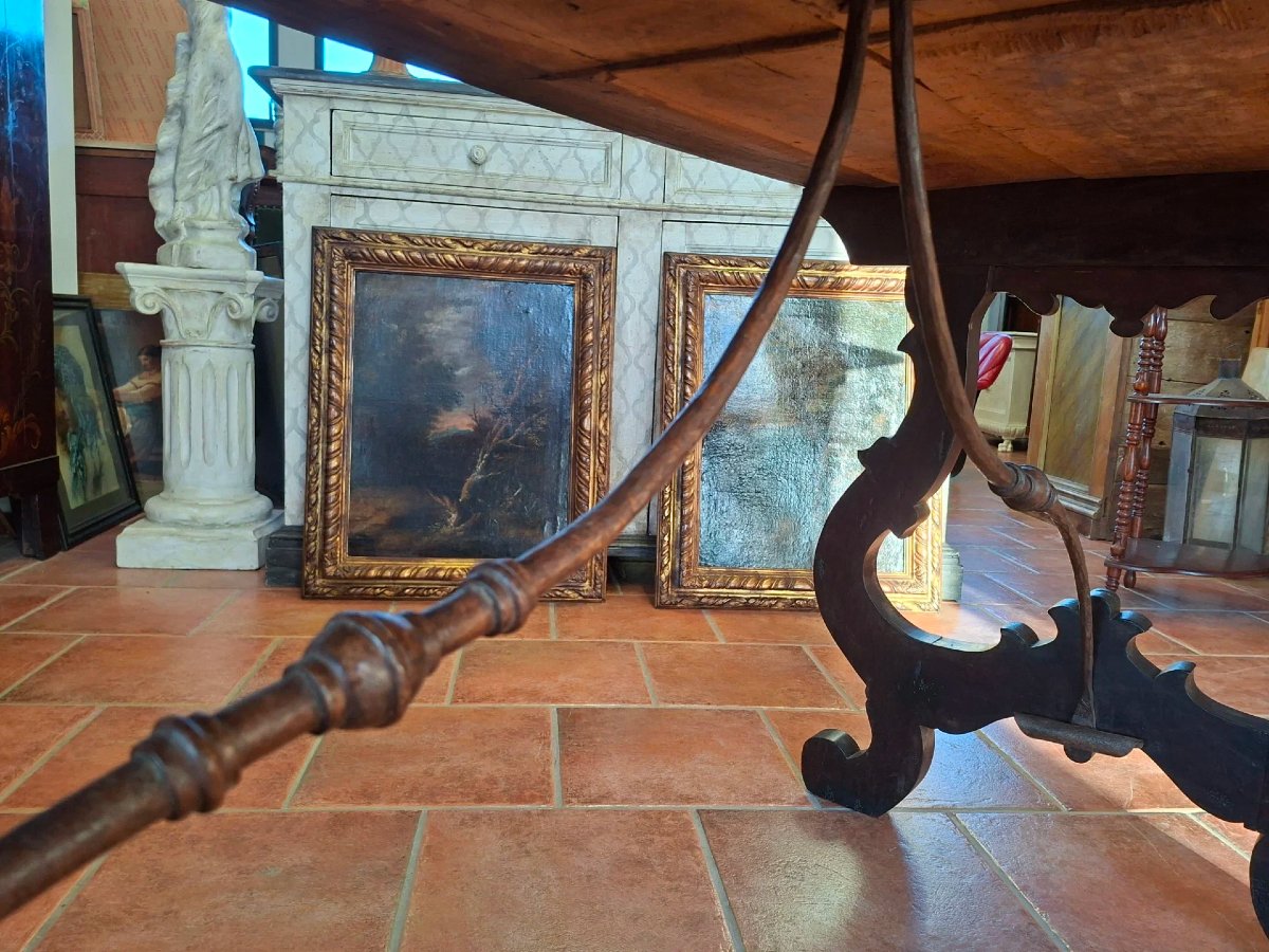 Walnut Lyre Table-photo-5