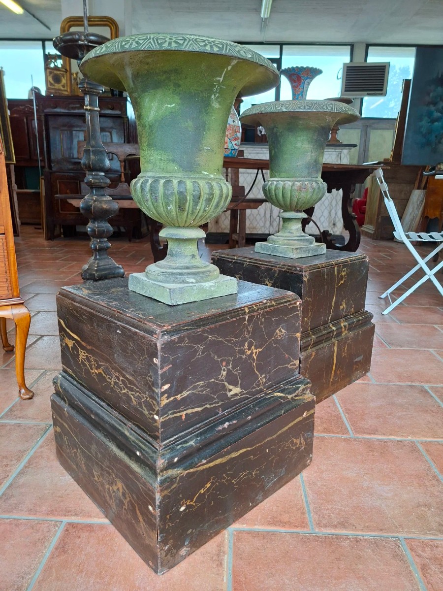 Pair Of Bases For Painted Wood Carvings-photo-2