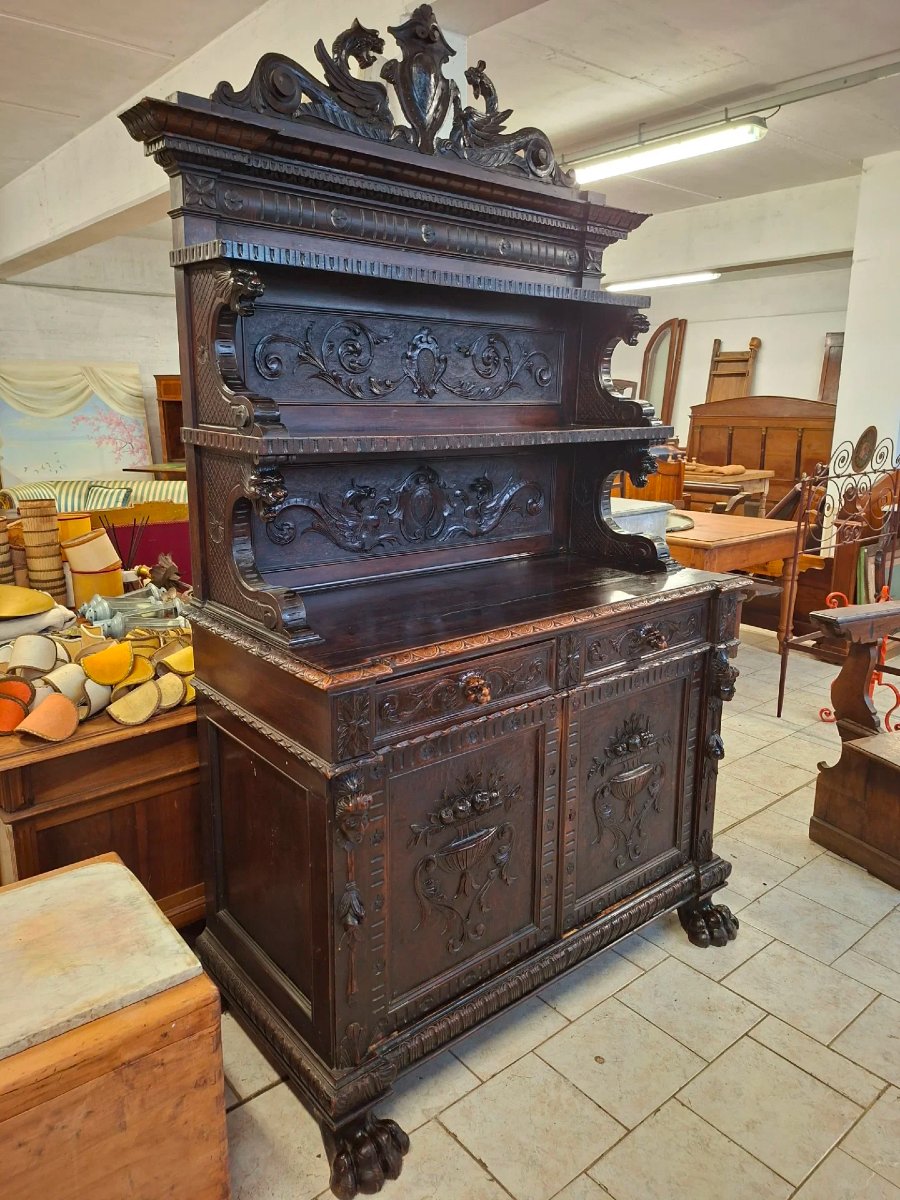 Neo-renaissance Walnut Sideboard-photo-2