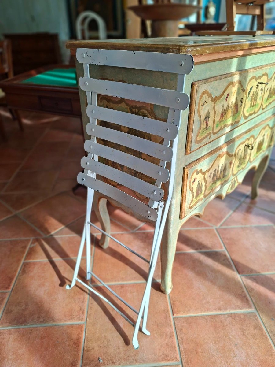 Table en fer avec quatre chaises en fer-photo-1