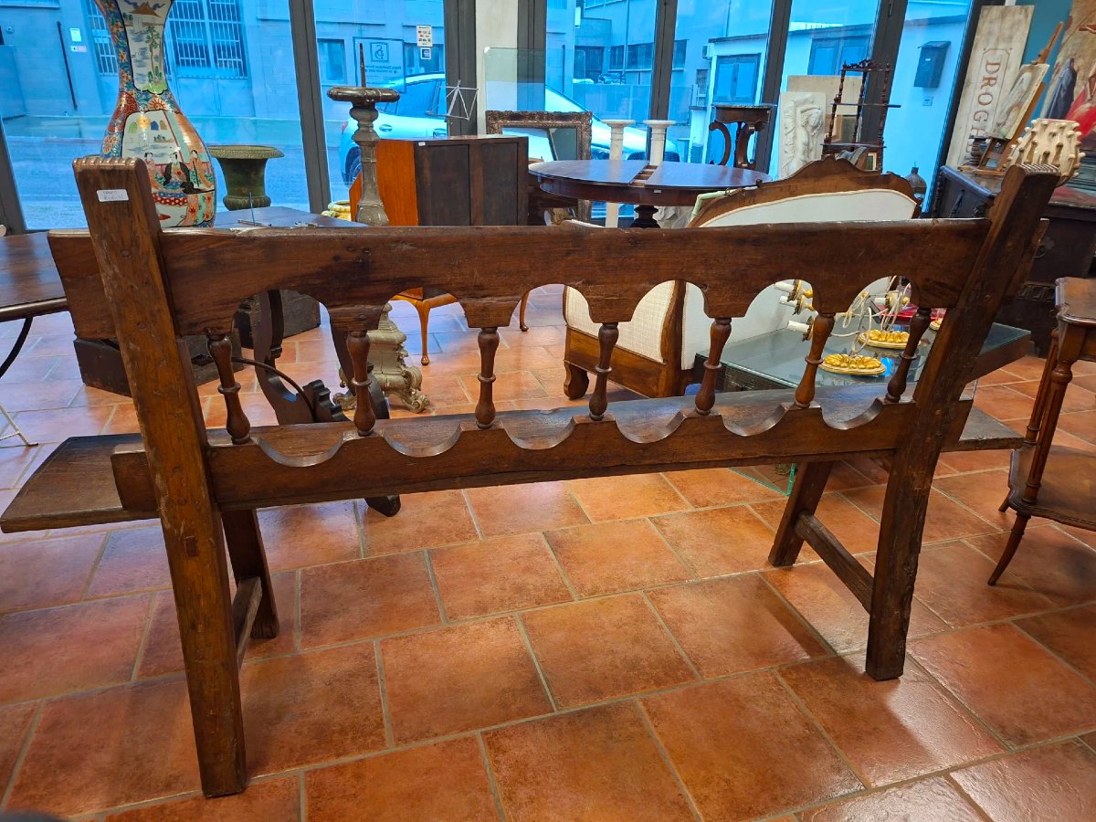 18th-century Walnut And Chestnut Fratina Bench-photo-2