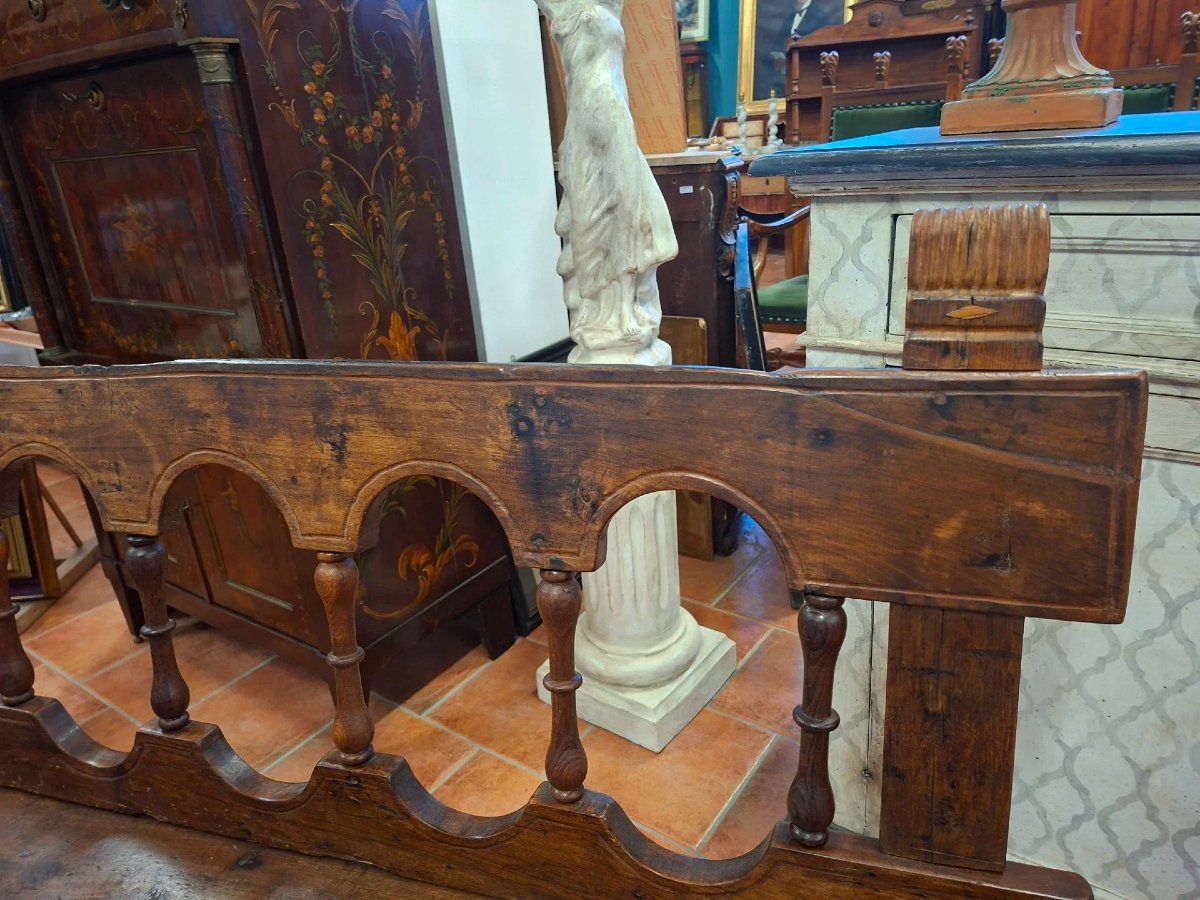 18th-century Walnut And Chestnut Fratina Bench-photo-3