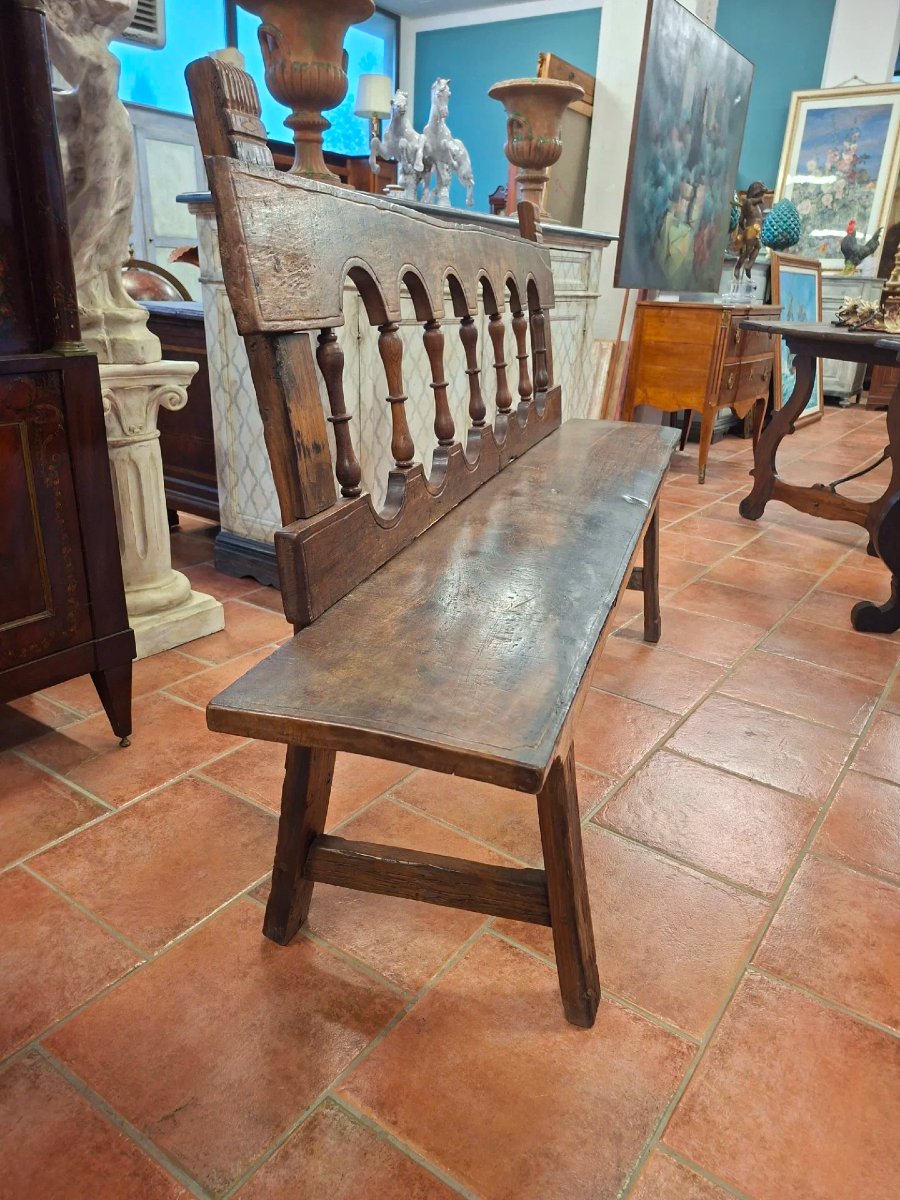 18th-century Walnut And Chestnut Fratina Bench-photo-1