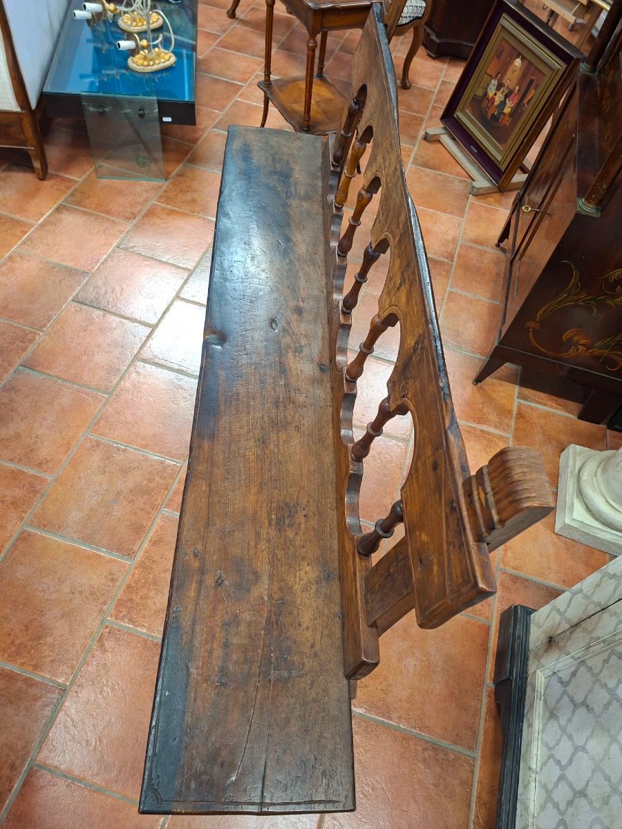 18th-century Walnut And Chestnut Fratina Bench-photo-2