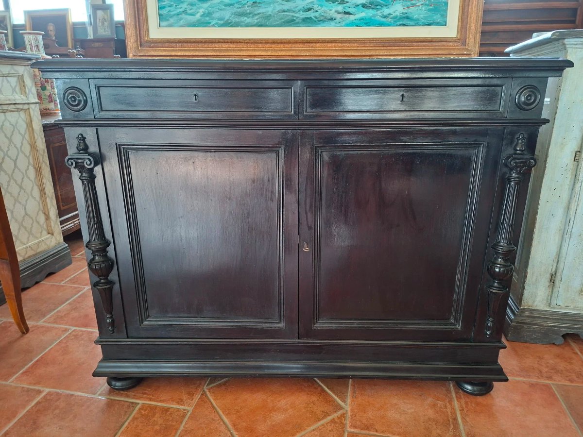  Napoleon III Style Ebonized Mahogany Sideboard-photo-5