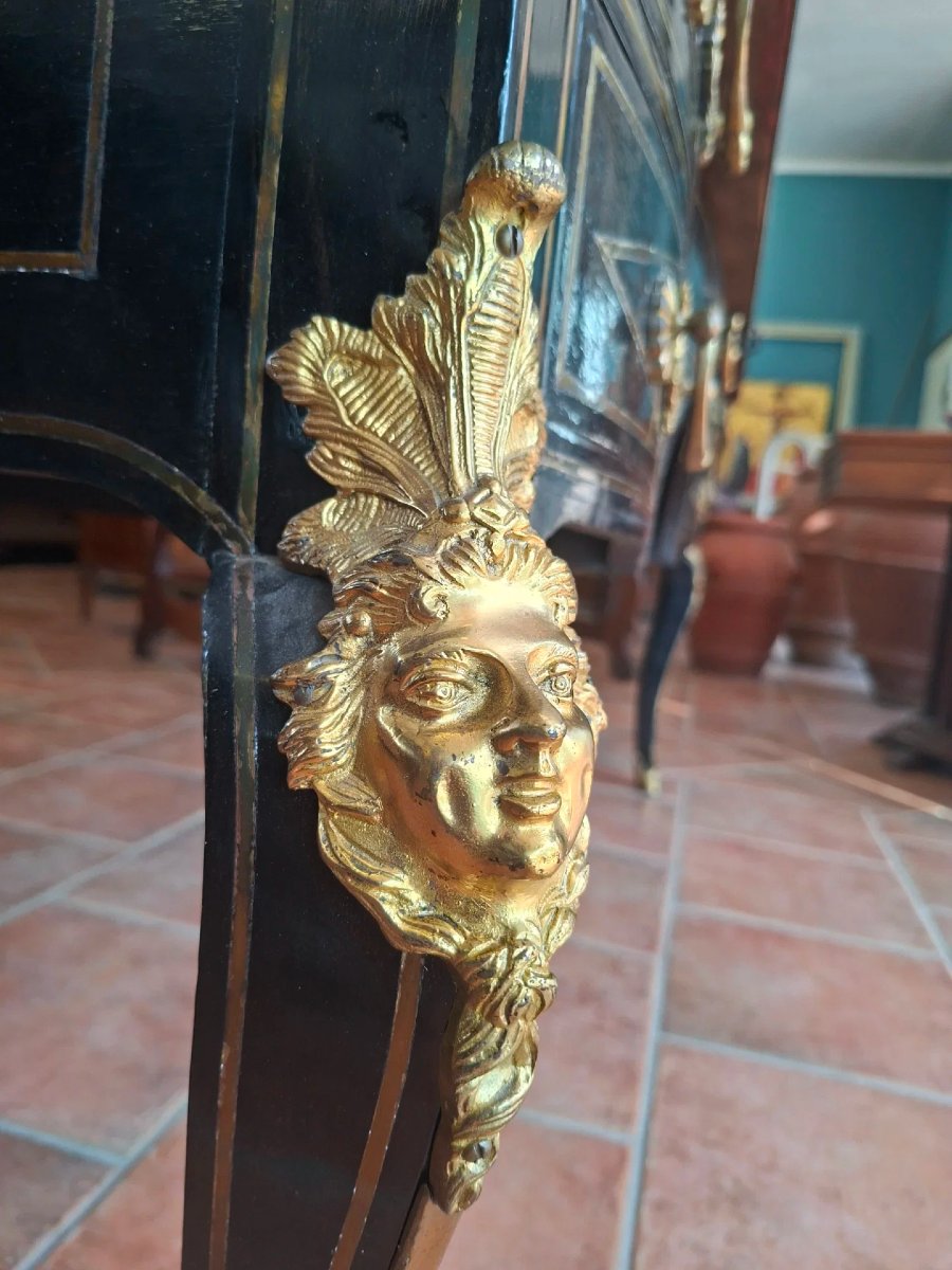Large Ebonized And Gilded Napoleon III Desk-photo-3