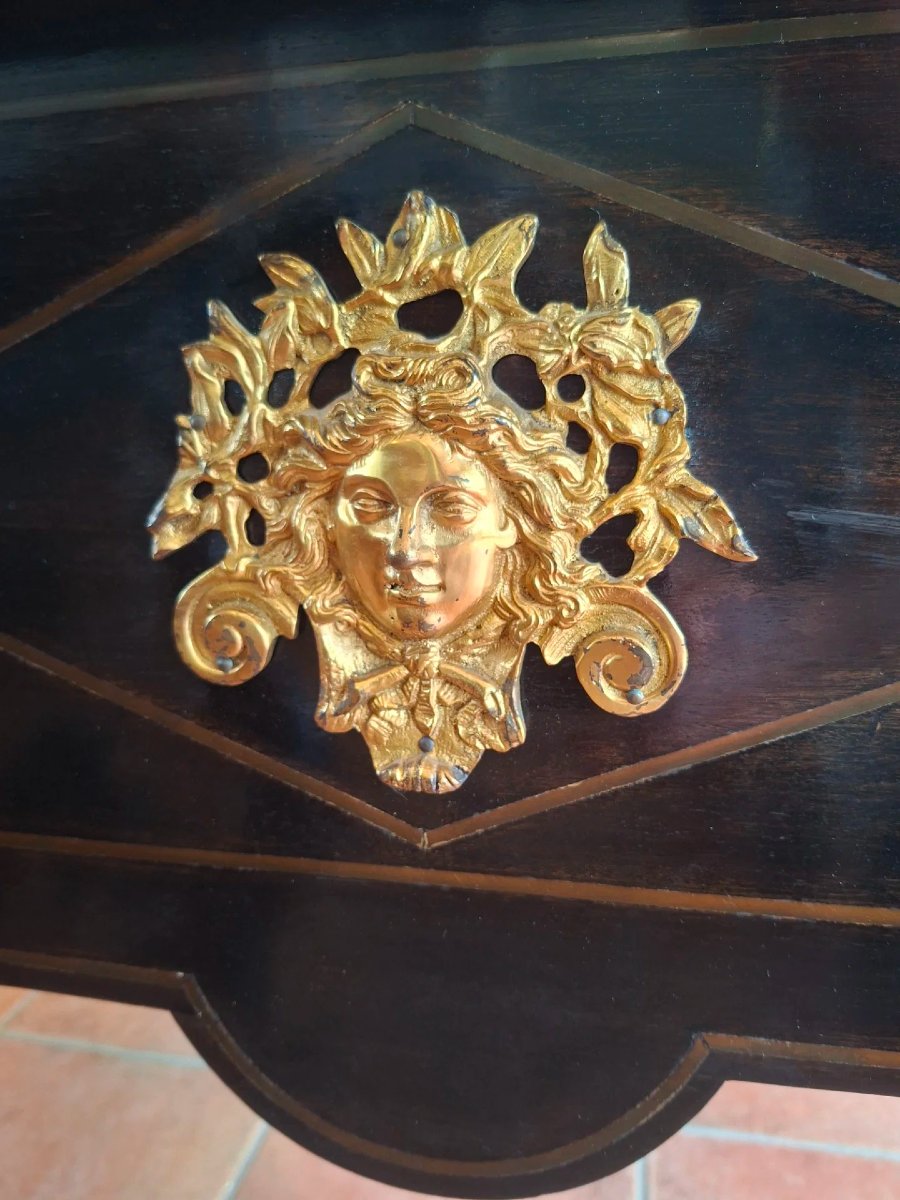 Large Ebonized And Gilded Napoleon III Desk-photo-4