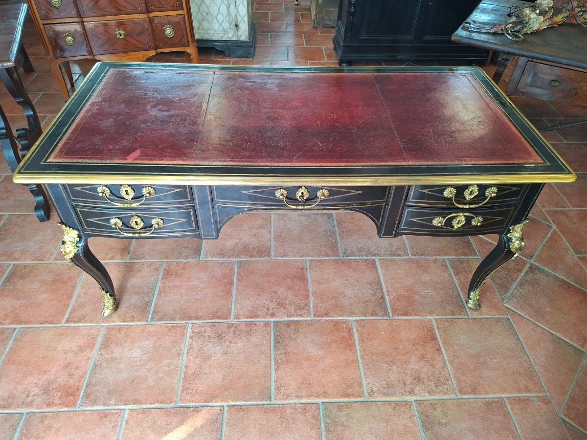 Large Ebonized And Gilded Napoleon III Desk-photo-2