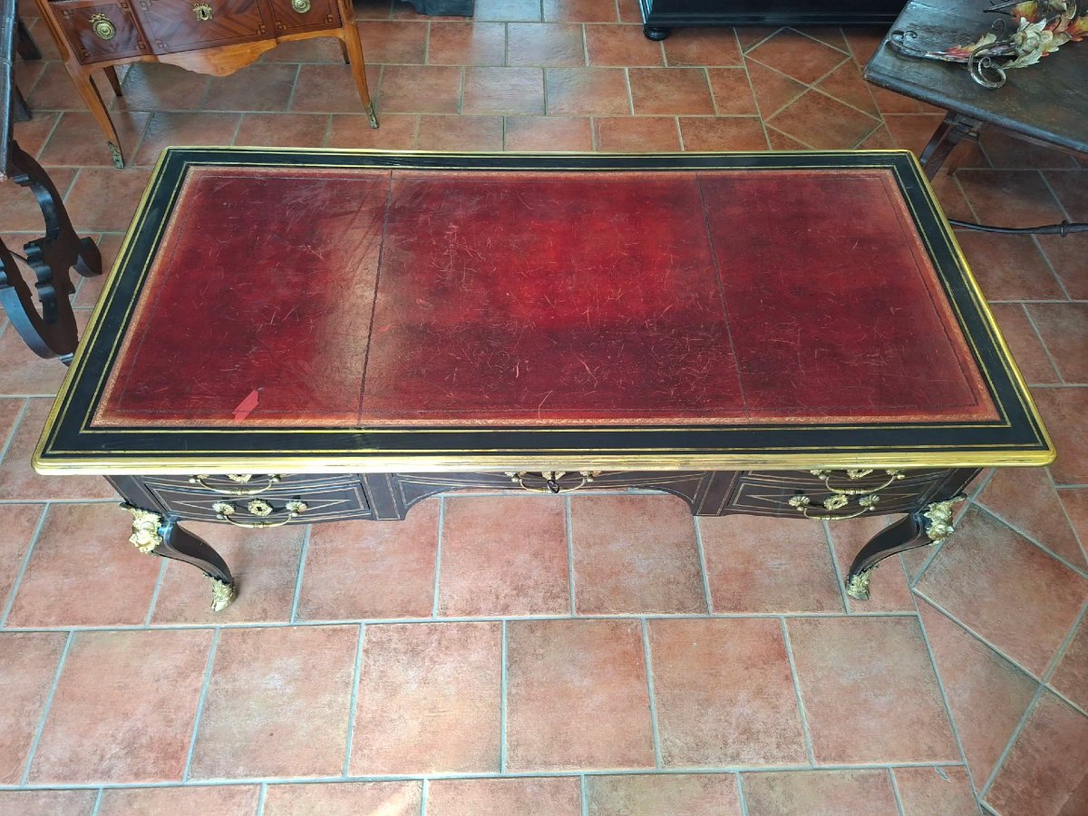 Large Ebonized And Gilded Napoleon III Desk-photo-4