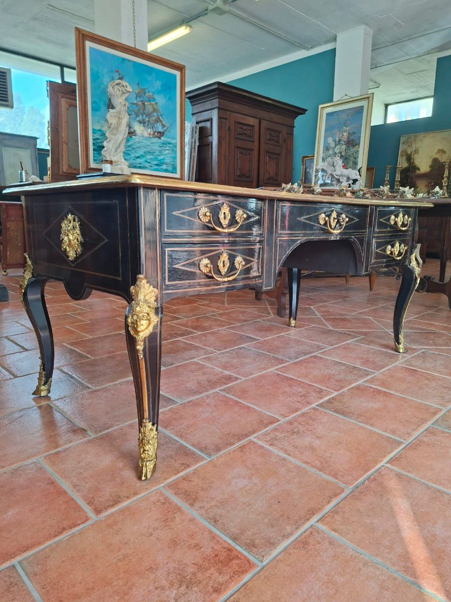 Large Ebonized And Gilded Napoleon III Desk-photo-5