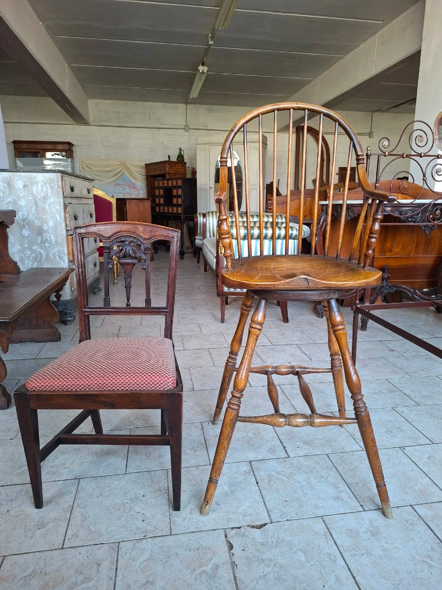 Six tabourets hauts avec accoudoirs-photo-2