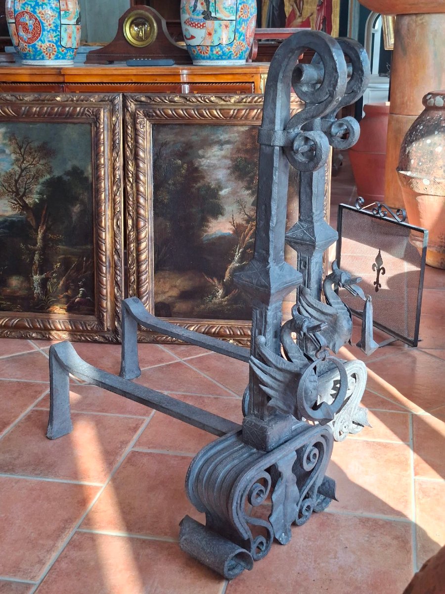 Pair Of Large Monumental Iron Wings-photo-2