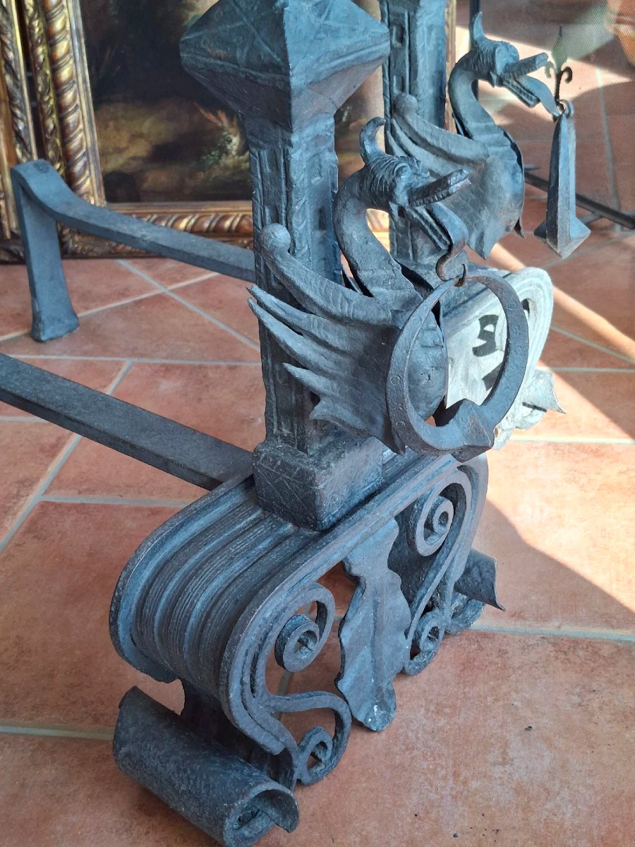Pair Of Large Monumental Iron Wings-photo-3
