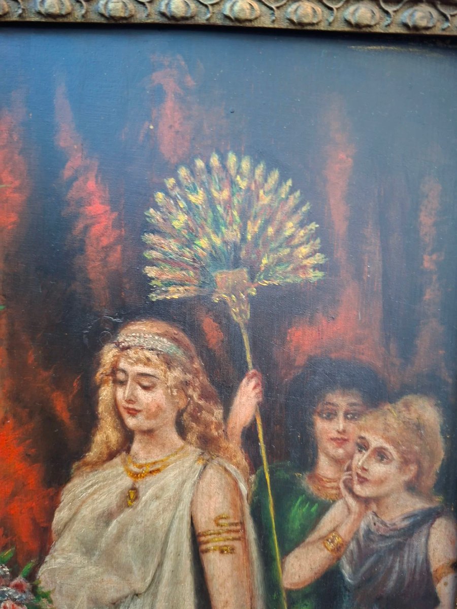Huile sur panneau avec cadre avec sujet orientaliste-photo-1
