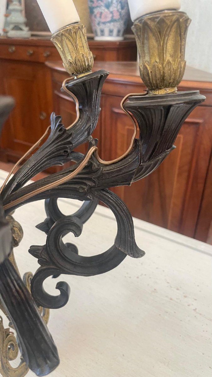 Pair Of 19th-century Gilded Bronze Wall Sconces-photo-7