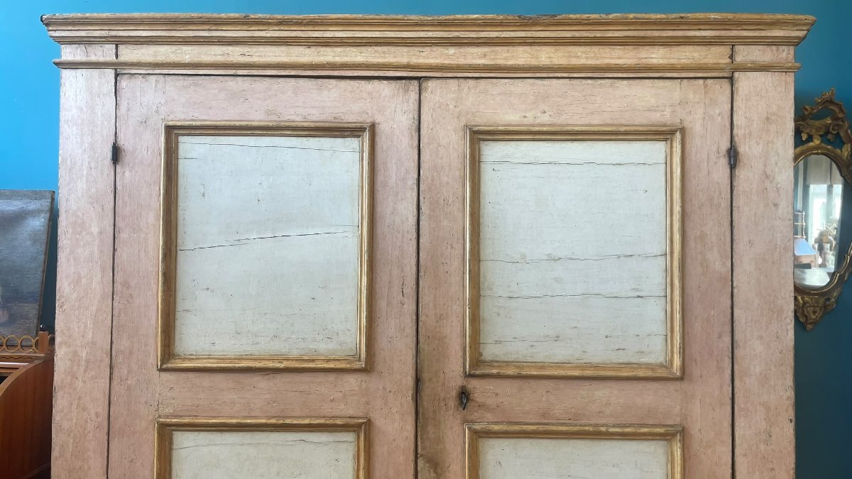 Large Painted Sacristy Cabinet From The 18th Century-photo-4