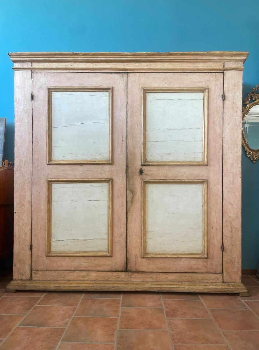 Large Painted Sacristy Cabinet From The 18th Century-photo-5