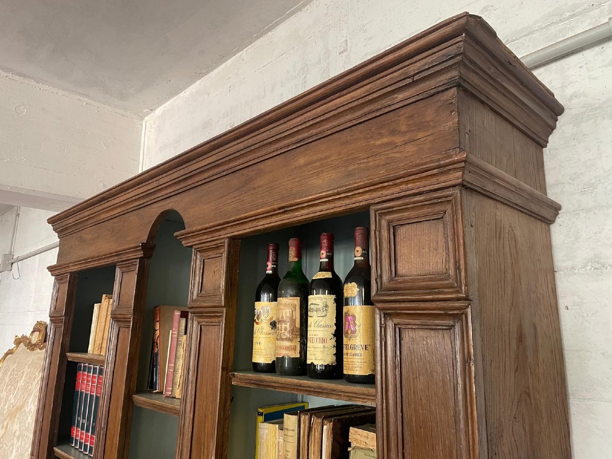 Two-section Bookshelf Made Of Chestnut Wood-photo-4