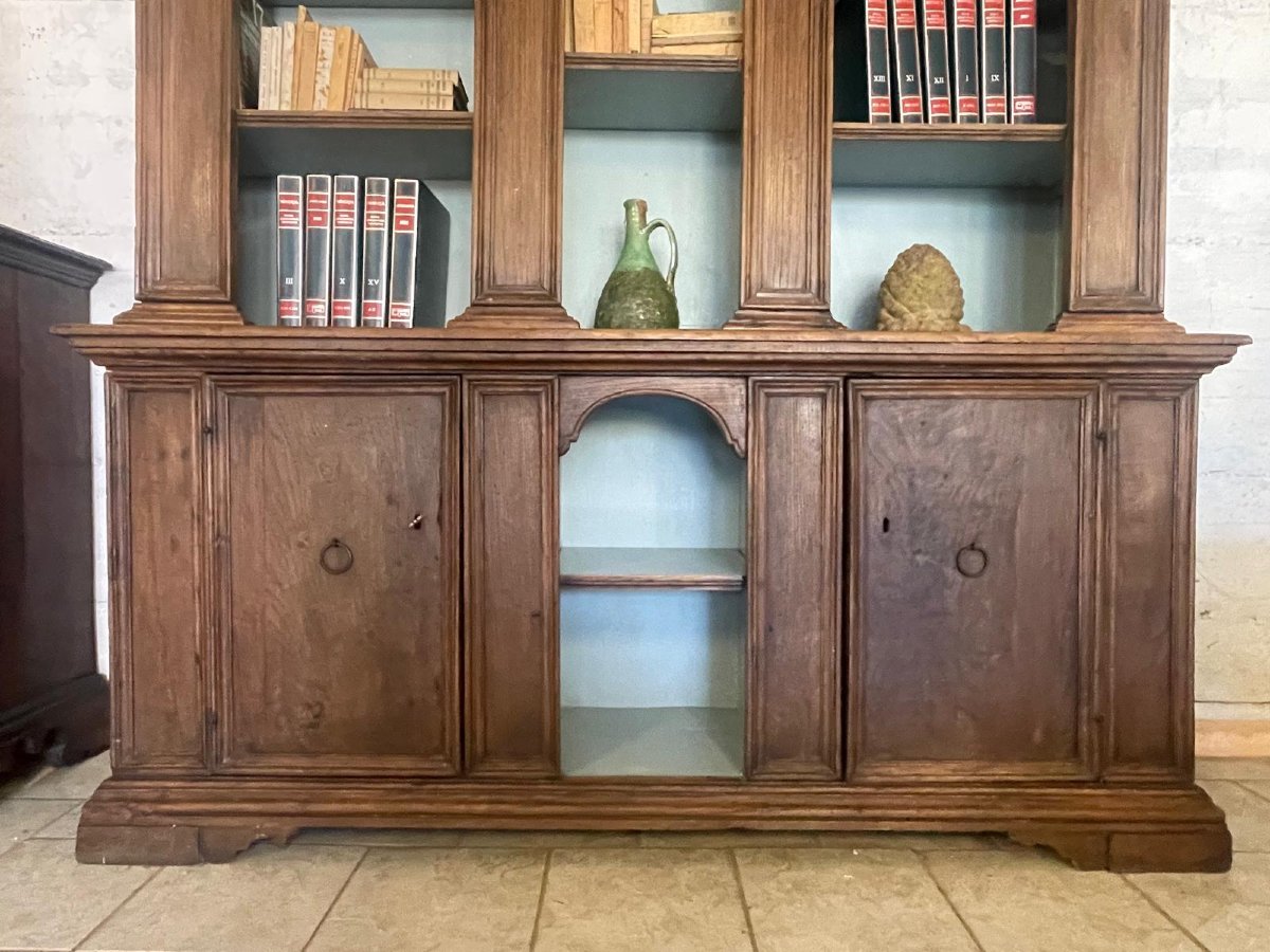 Two-section Bookshelf Made Of Chestnut Wood-photo-1