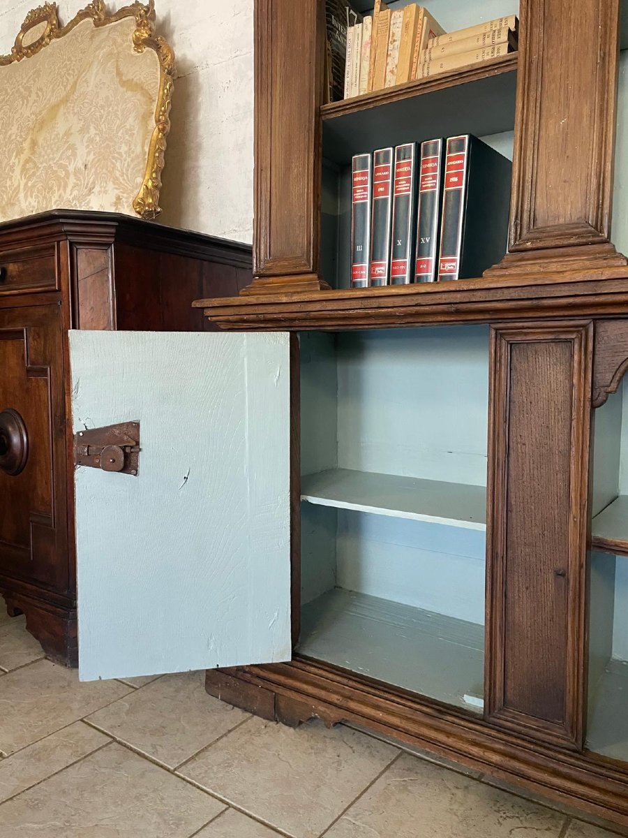 Two-section Bookshelf Made Of Chestnut Wood-photo-3