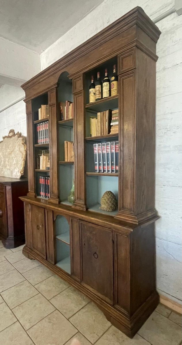 Two-section Bookshelf Made Of Chestnut Wood-photo-4