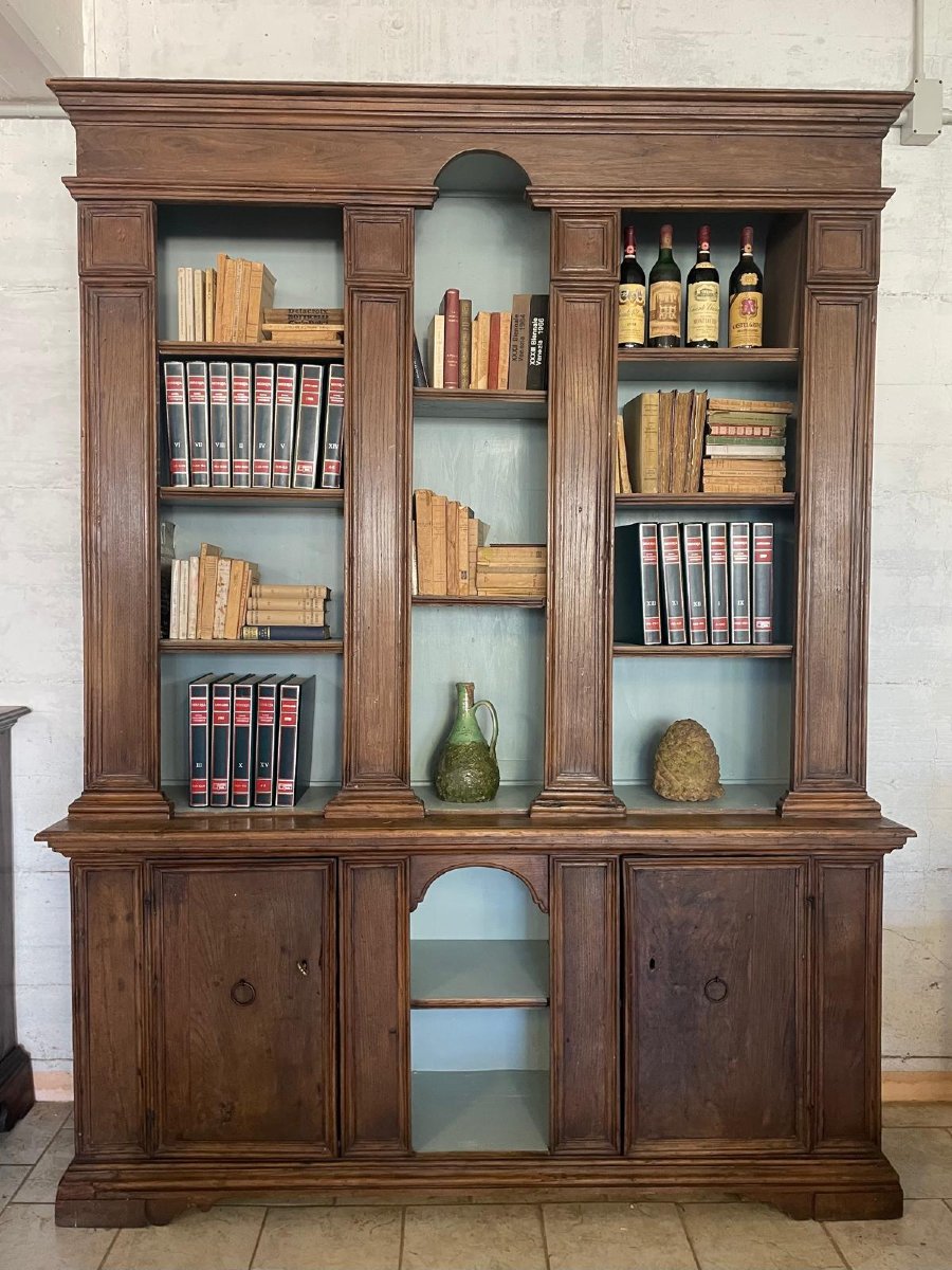 Two-section Bookshelf Made Of Chestnut Wood-photo-5