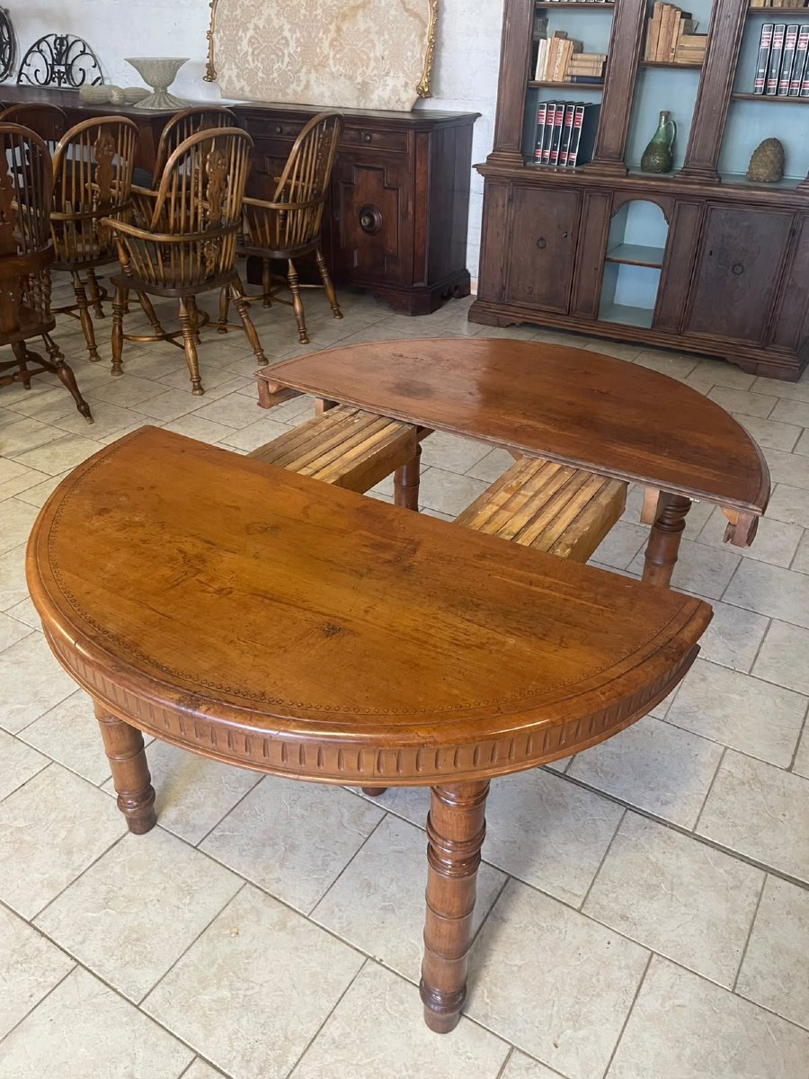 Grande table extensible en cerisier pyrographe-photo-4