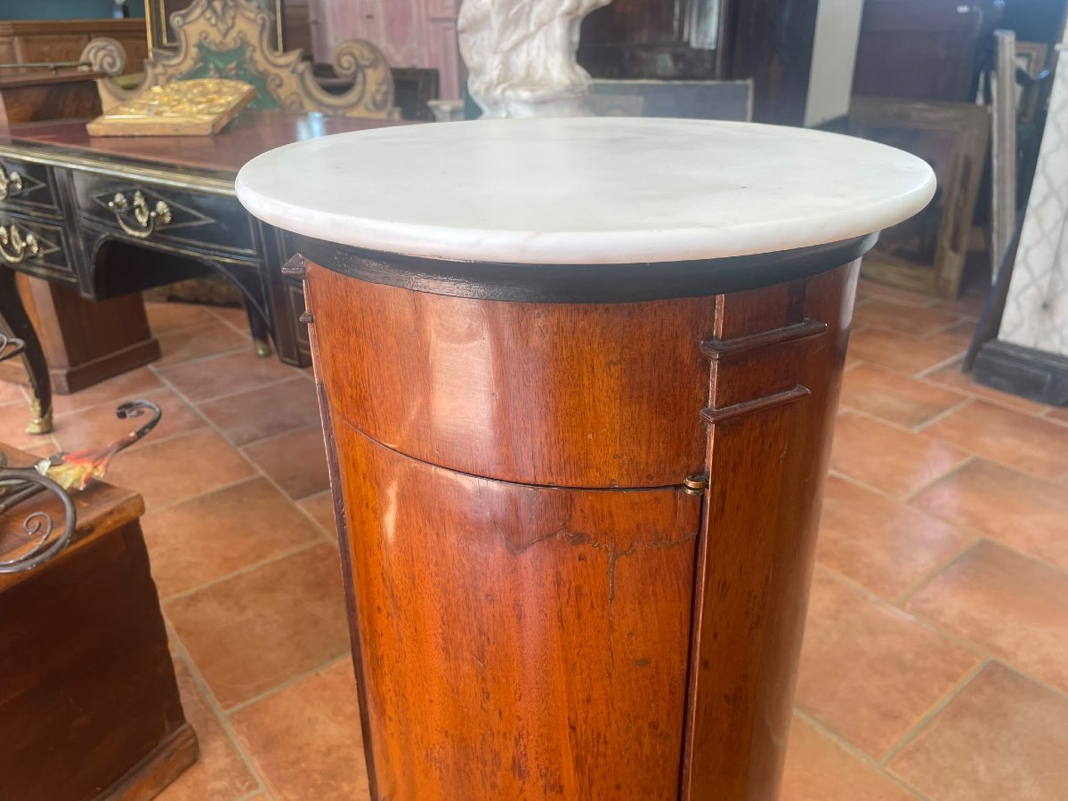 Mahogany Column With A Marble Top, 19th Century-photo-4