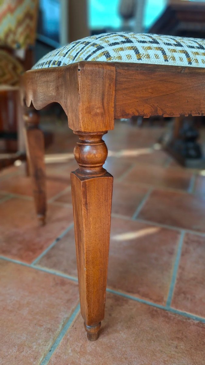 Upholstered Walnut Bench -photo-3